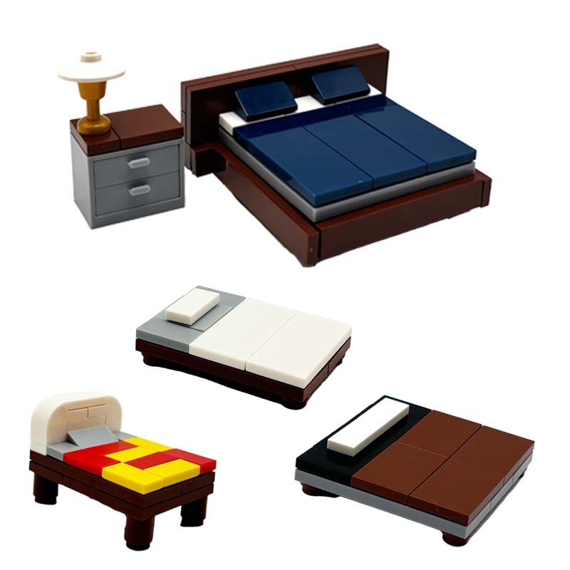 MOC Bed Brick City Furniture Bunk Beds Bedside Table Room Compatible ...