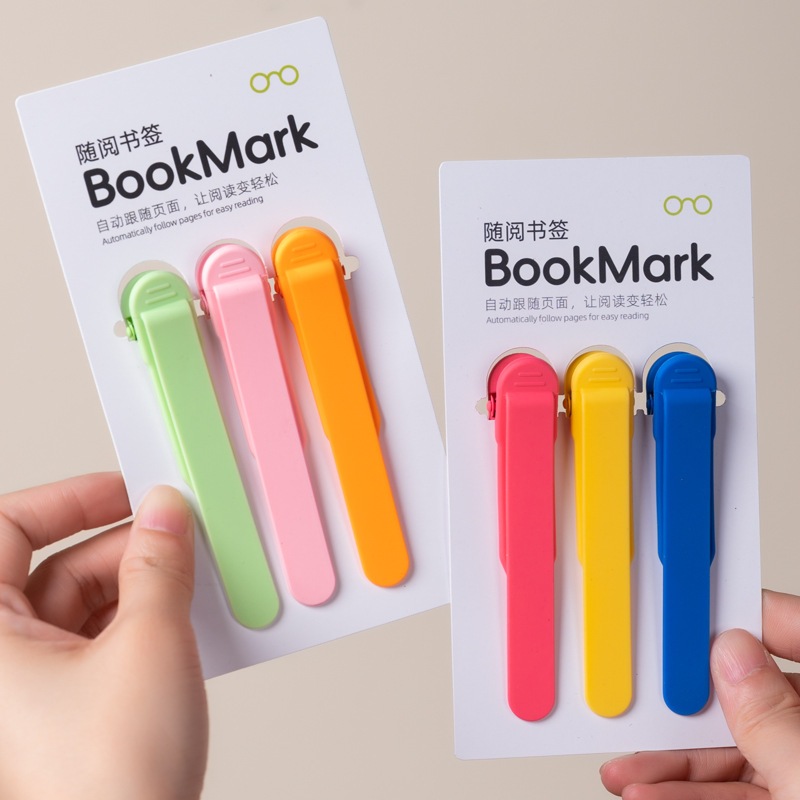Automatic Follow Page Reading Bookmark Clip Colorful Silicone Book ...