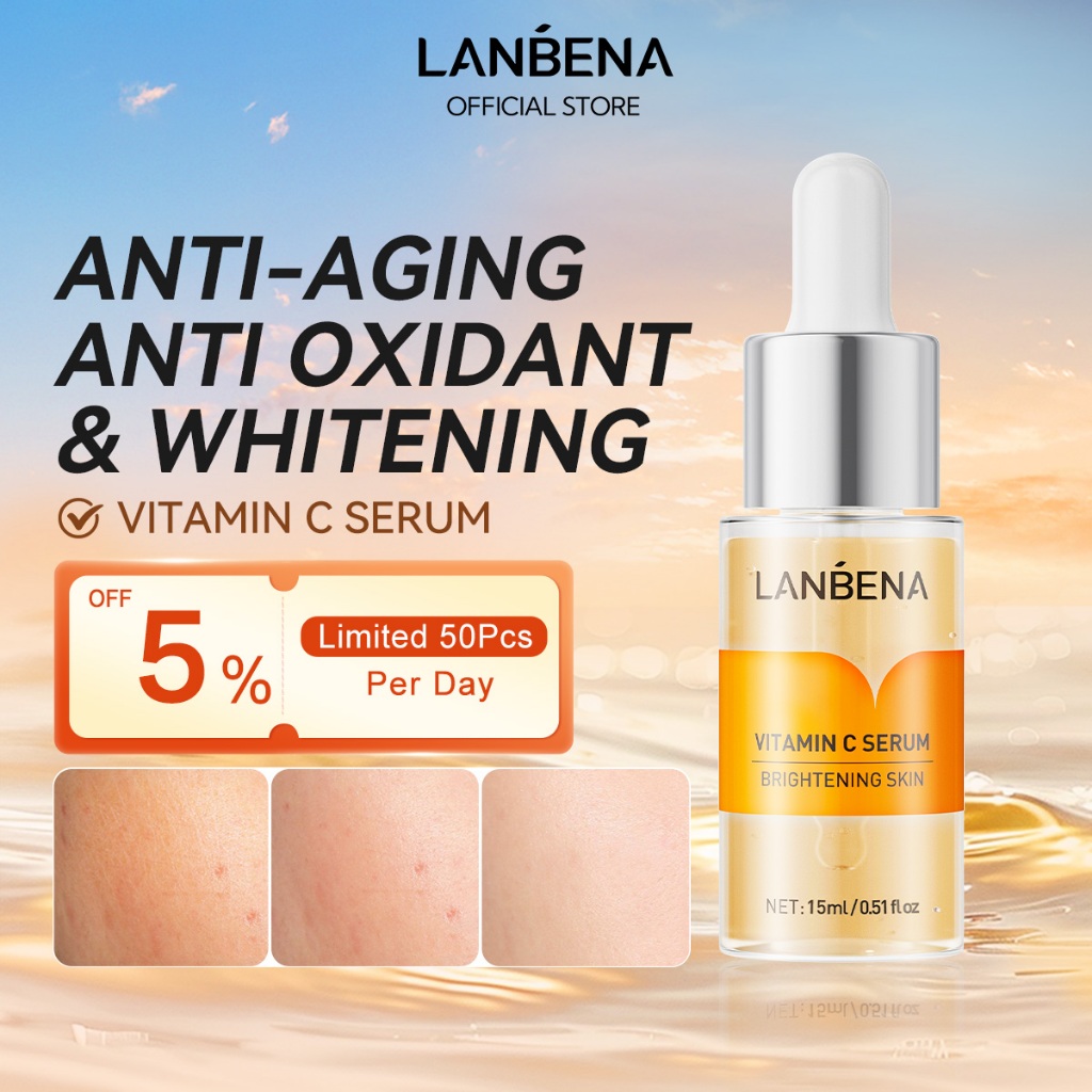 LANBENA Vitamin C Facial Serum Whitening Moisturizer Face Essence 10% ...