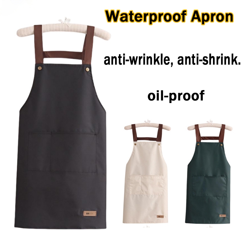 Waterproof Apron Coffee Shop Barber Working Bib Kitchen Cooking Aprons ...