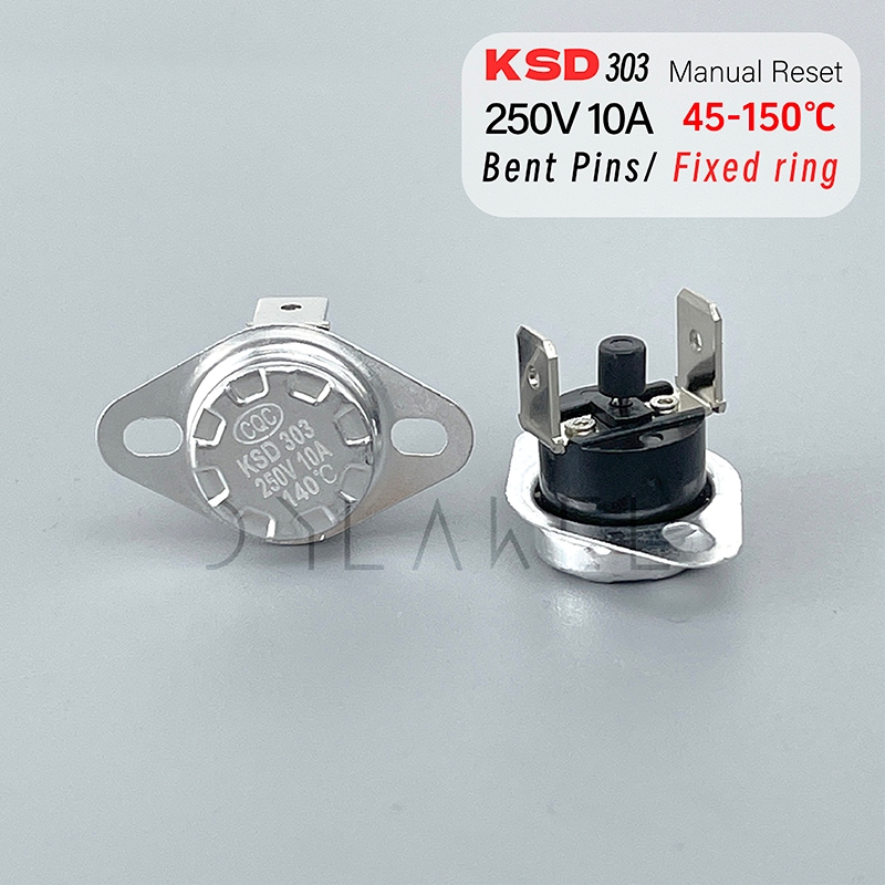10PCS KSD301 KSD303 10A 45 150 C Graden Celsius Handmatige Reset Thermostaat Temperatuur Schakelaar Normaal Gesloten (Kleur: 97C)(100c