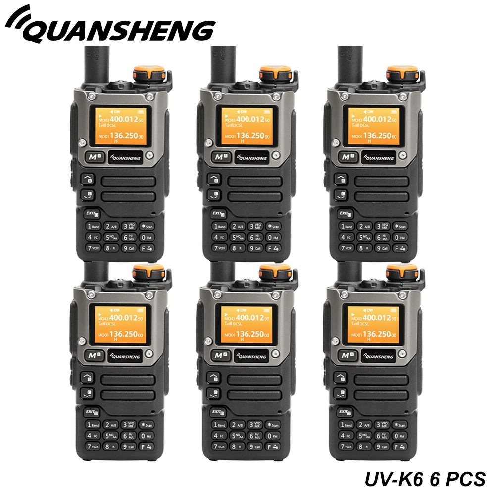6 PCS Quansheng UV K6(K5-8) Walkie Talkie UHF/VHF/AM/FM Two Way Radio ...