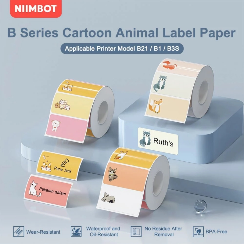 Niimbot B1/B21/B21Pro/B31 Cartoon Color Label Stickers Waterproof ...