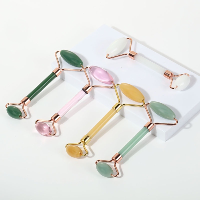 Color Glass Jade Facial Roller Facial Massage Tool Suitable for Facial ...