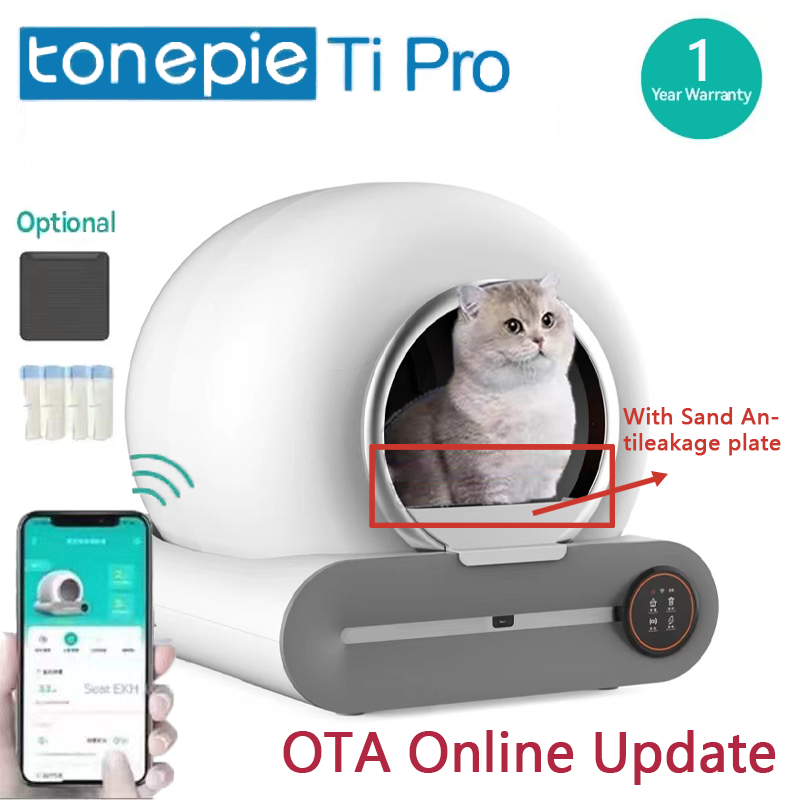 [English Version Year Warranty] Tonepie 65L Automatic Smart Cat Litter  Box Self Cleaning Fully Enclosed Cat Litter Box Pet Toilet Litter Tray