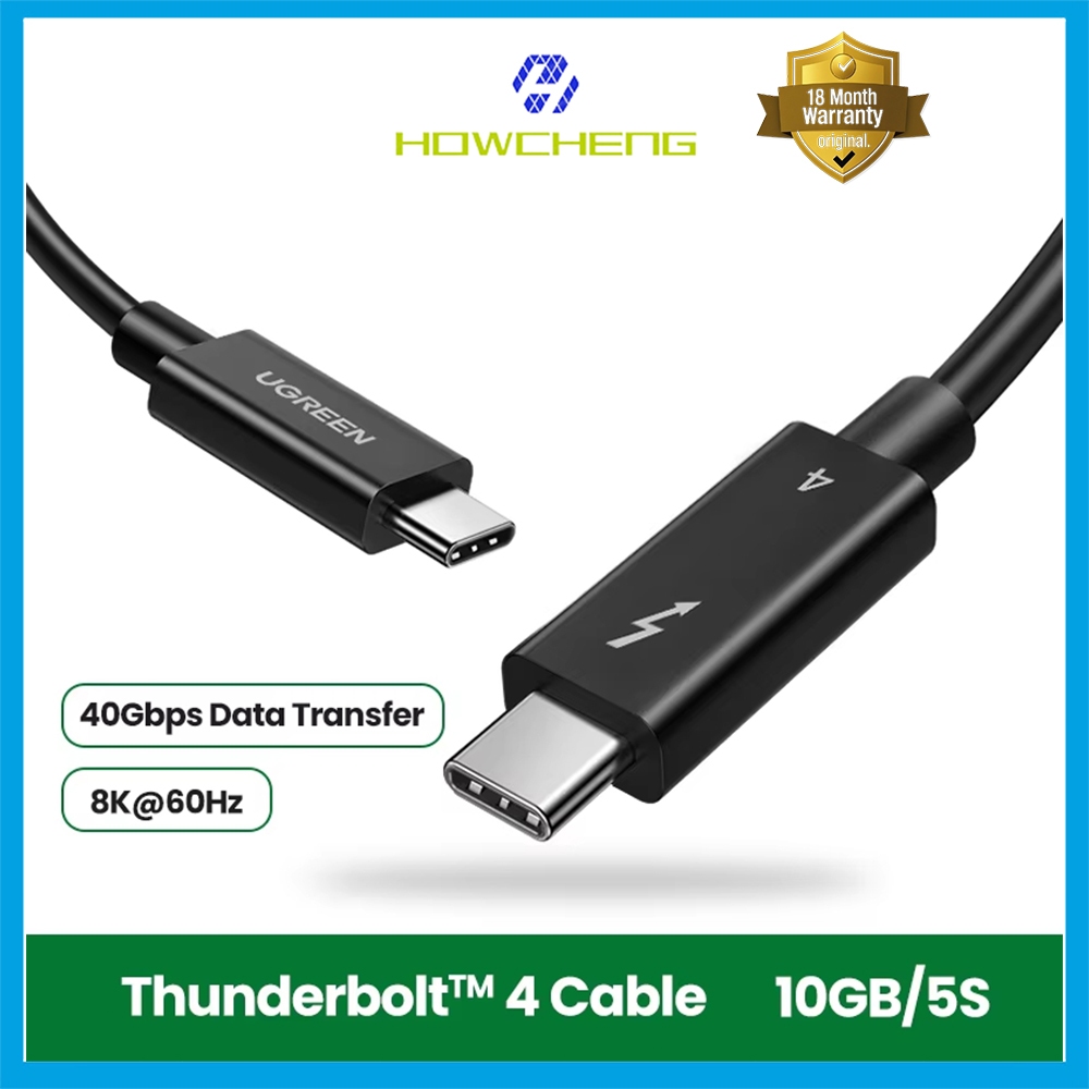 Ugreen Thunderbolt 4 Cable 40Gbps 8K@60Hz 100W PD USB-C to USB-C 0.8m ...