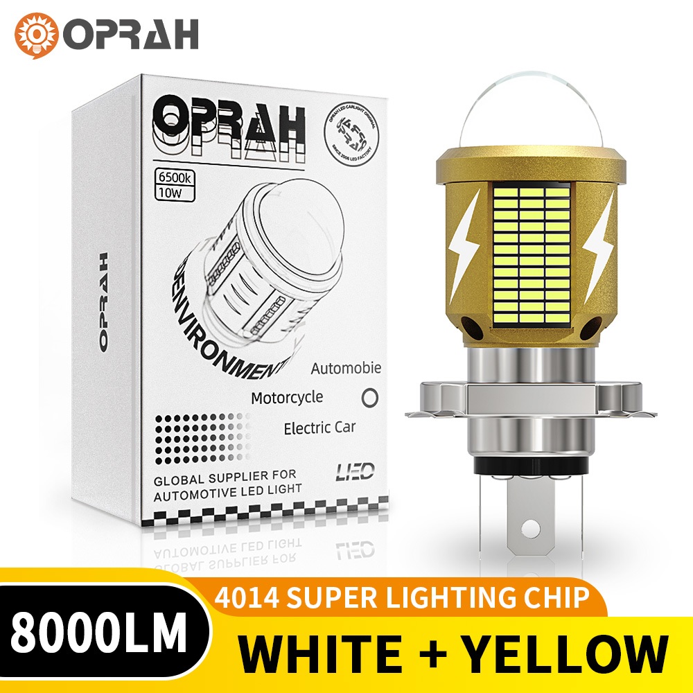 Oprah Super Bright H4 Motorcycle LED Headlight BA20D LED Bulb Distance ...