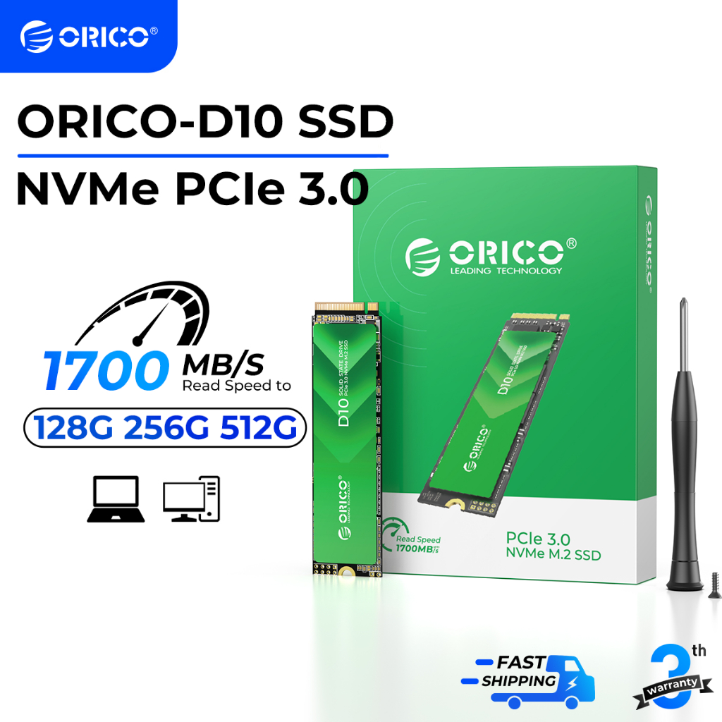 ORICO PCIe 2280 NVME SSD 1700MB/s For Laptop Desktop  128GB/256GB（D10）