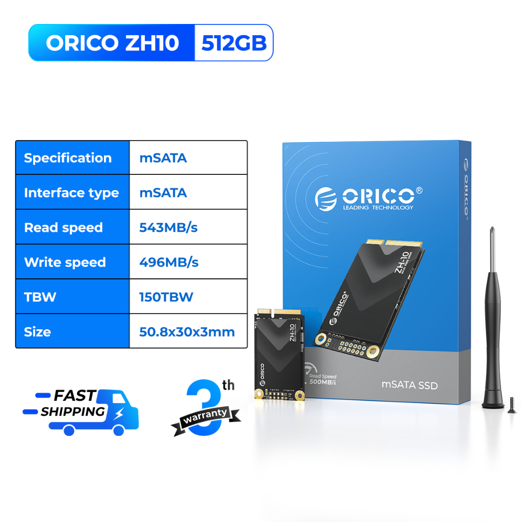 ORICO mSATA SSD 512GB 1TB 2TB SATA III 500MB/s Solid State Drive
