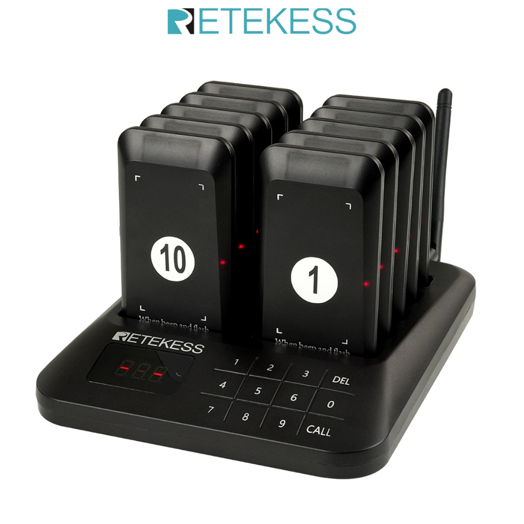 【Local Delivery】Retekess TD157S Wireless Calling Pager System 400m With ...