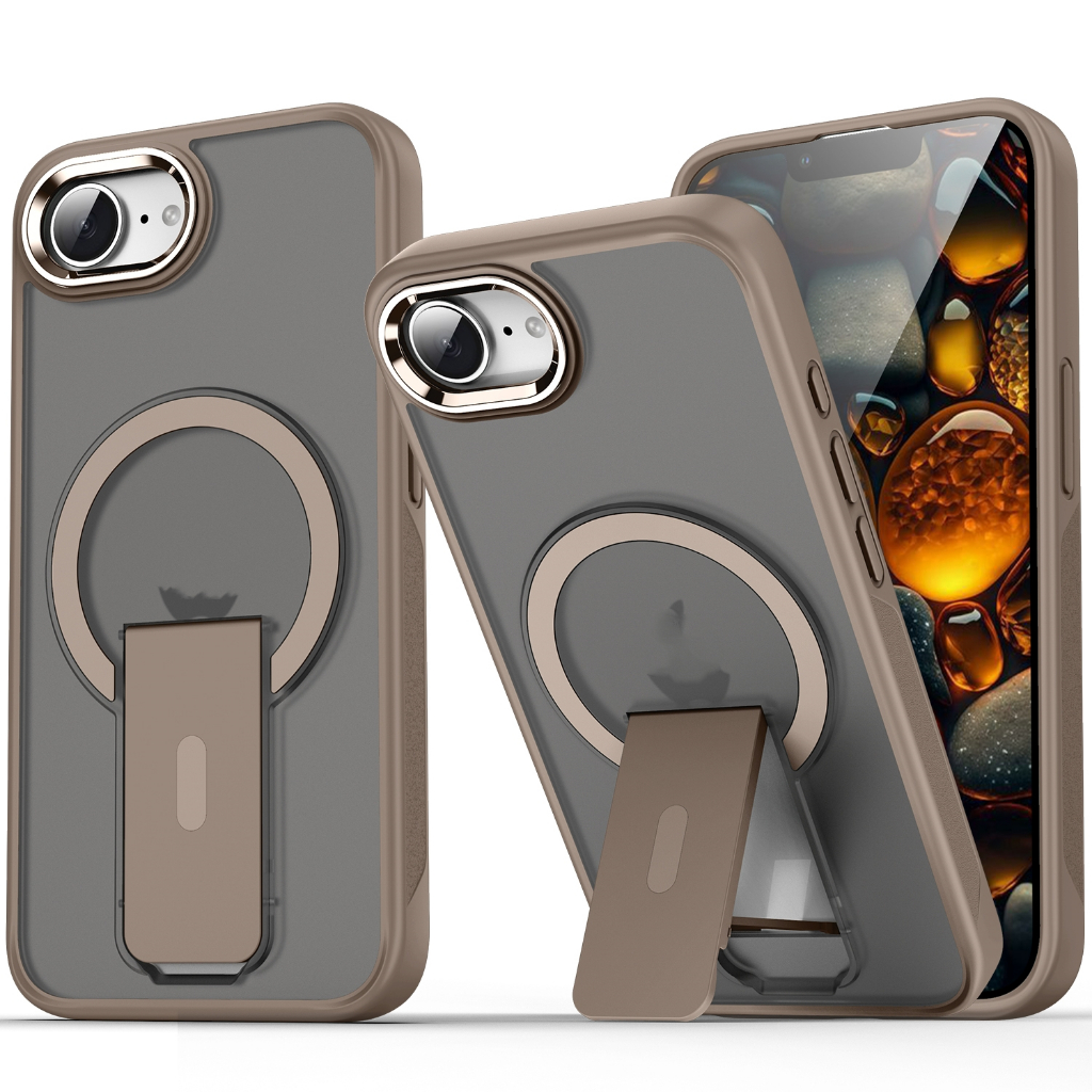 Frosted Translucent Acrylic Case Magnetic Bracket Casing for IPhone 16E ...