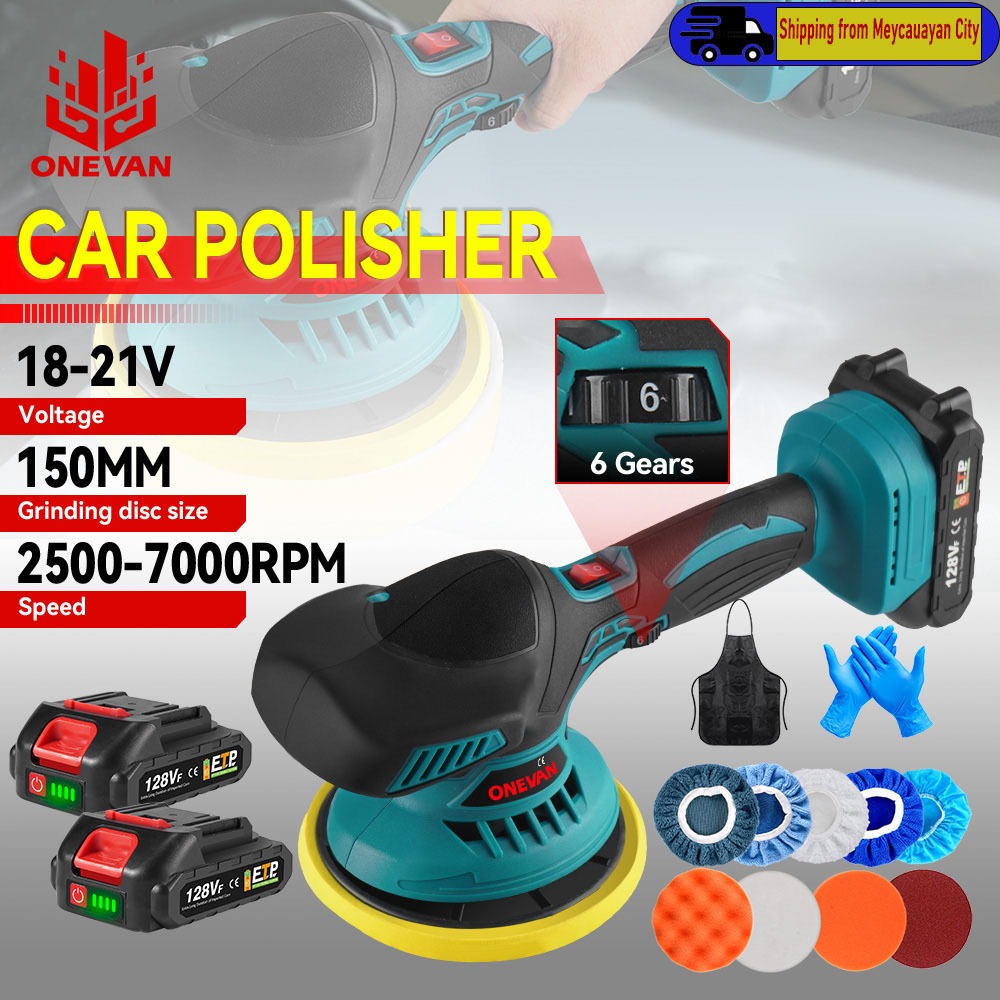 ONEVAN 6Inch Electric Polisher Buffing Machine Wireless Automobile Car ...