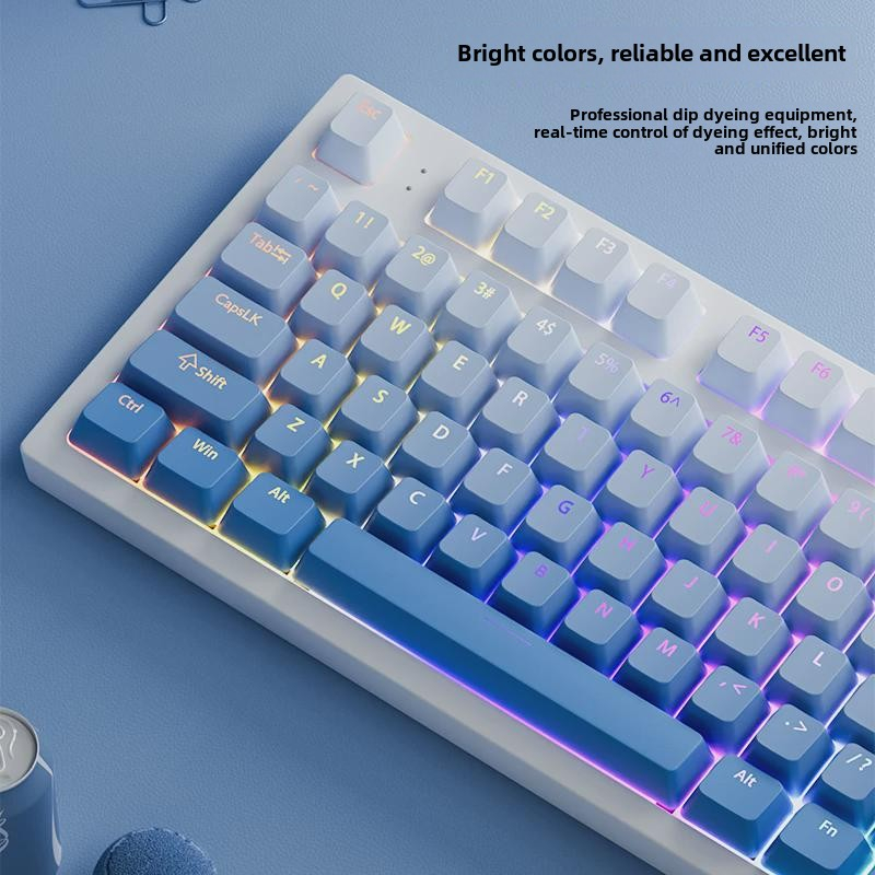 【Local Delivery】Sky blue Gradual Side and Front engraved keycaps ...