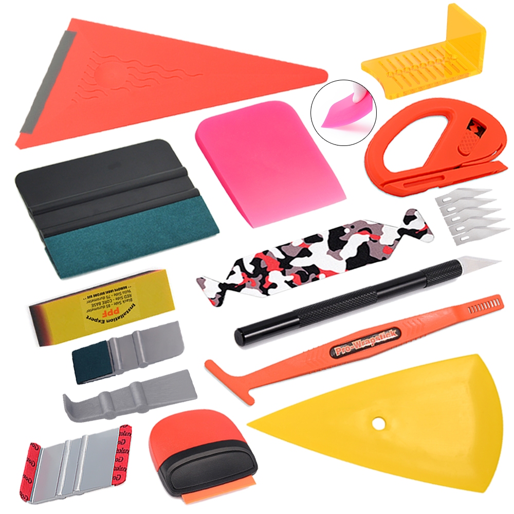 KTM Vinyl Car Film Wrapping Felt Squeegee Tool PPF Soft Rubber Scraper ...