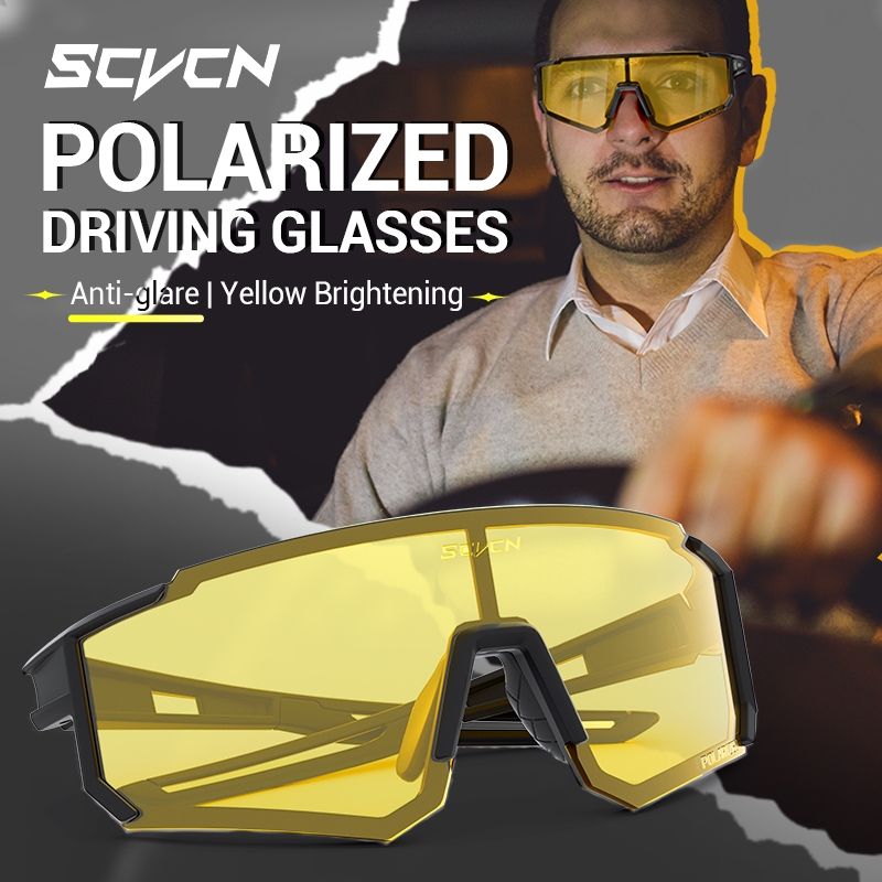 SCVCN Day Night Driver's Eyewear Anti Anti-Glare Night Vision Yellow ...