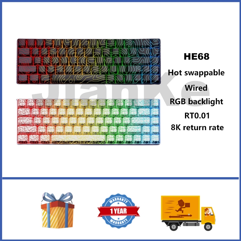 EPOMAKER HE68 Wired Hall Effect Keyboard, 8000hz Polling, 0