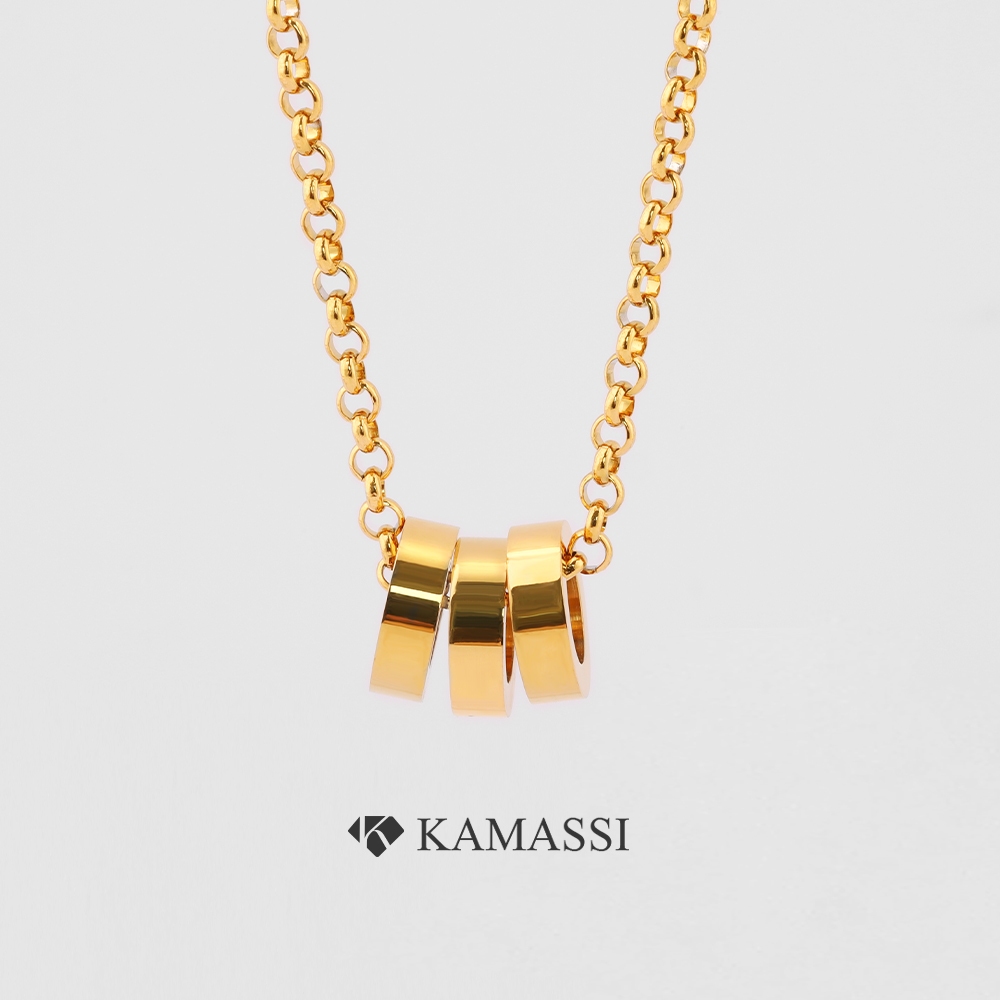 KAMASSI Stainless Steel Small Circle Pendant Necklace Non Tarnish ...