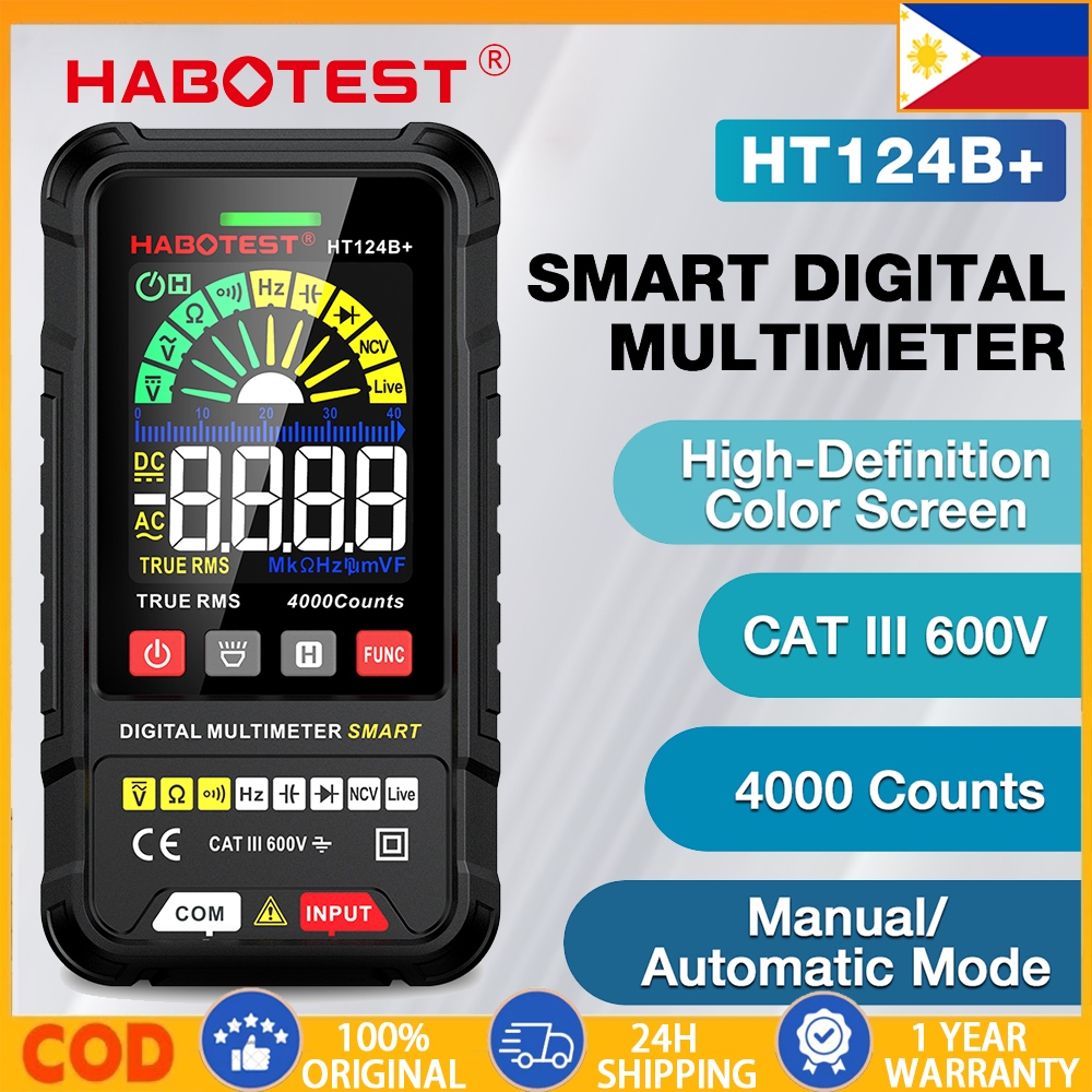 【Local Stock】HABOTEST⭐HT124 Smart Digital Multimeter 600V AC/DC ...
