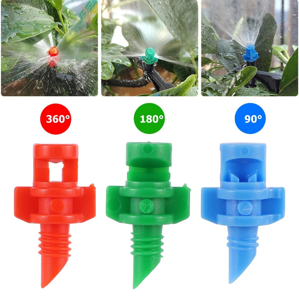 50 Pcs 90°/180°/360° Micro Sprayer Refraction Nozzle Garden Watering ...