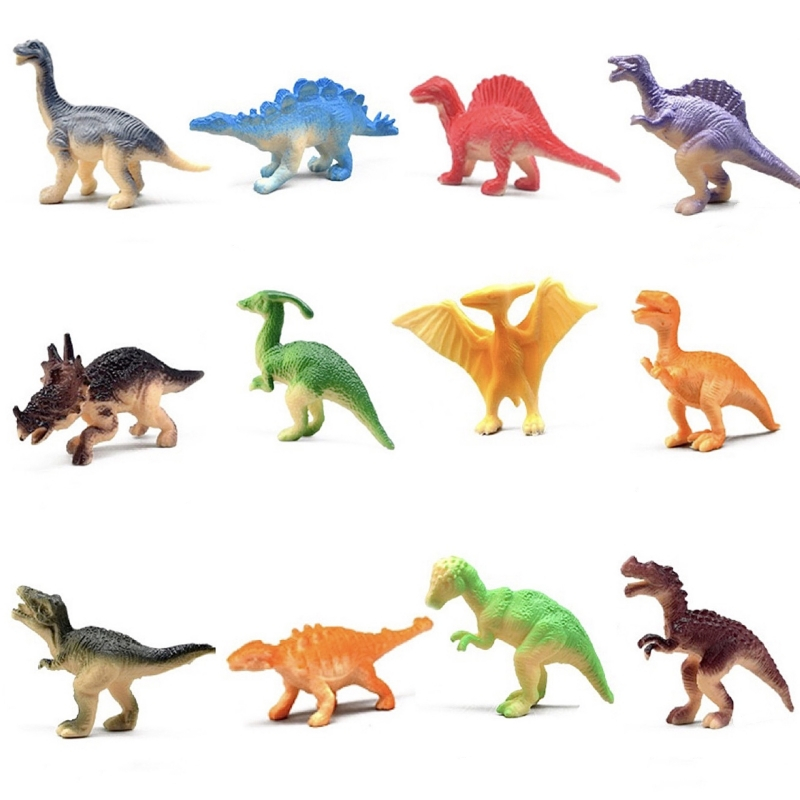 12PCS simulation mini dinosaur children's toy model wrist dragon ...