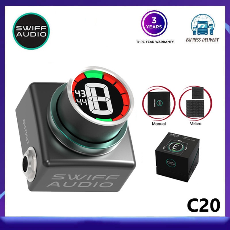 C20 Innovative Mini Pedal Tuner for Chromatic Guitar Bass Tuning HD LED ...