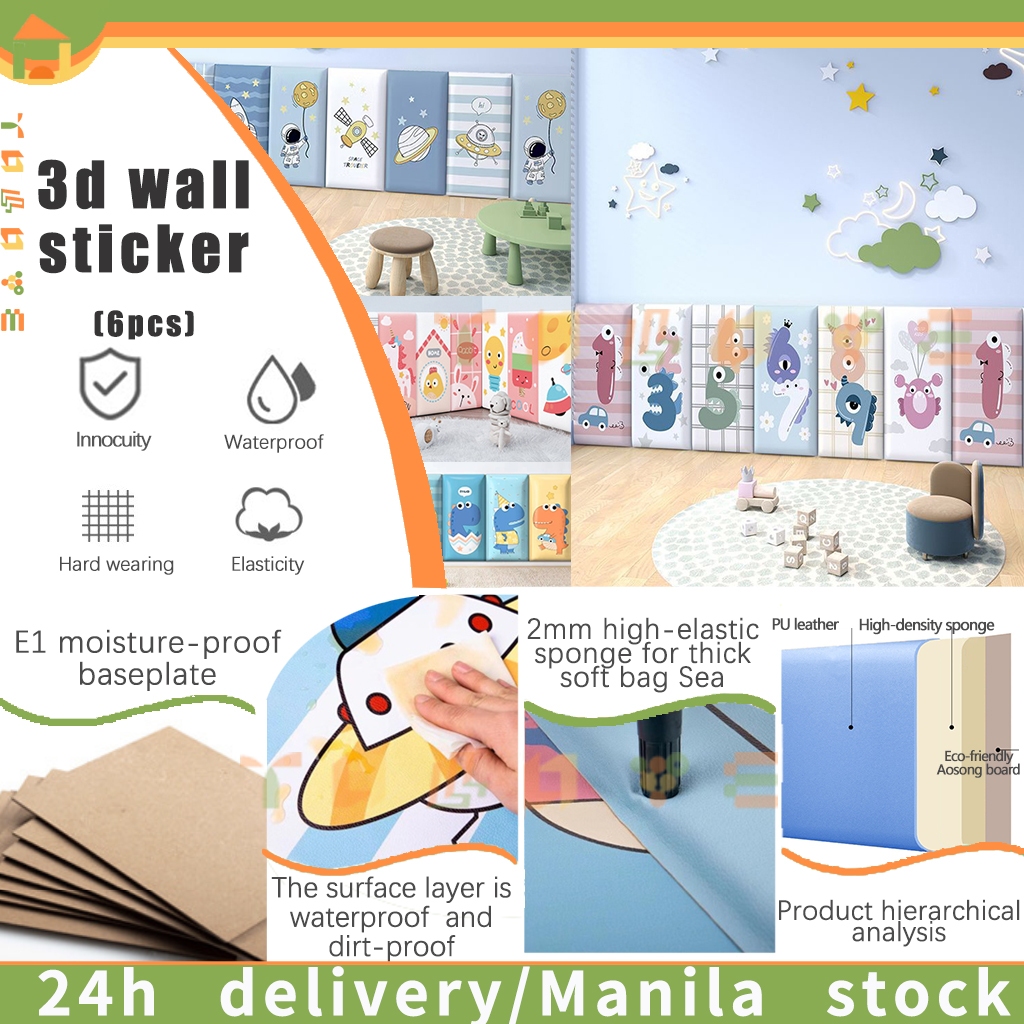 6Pcs 3DCartoon Wall stickers Baby Safety Stickers Children's Anti ...
