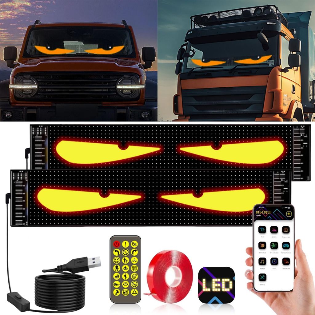 Programmable LED Devil Eyes Display for Vehicles Dynamic Big Led Eyes ...