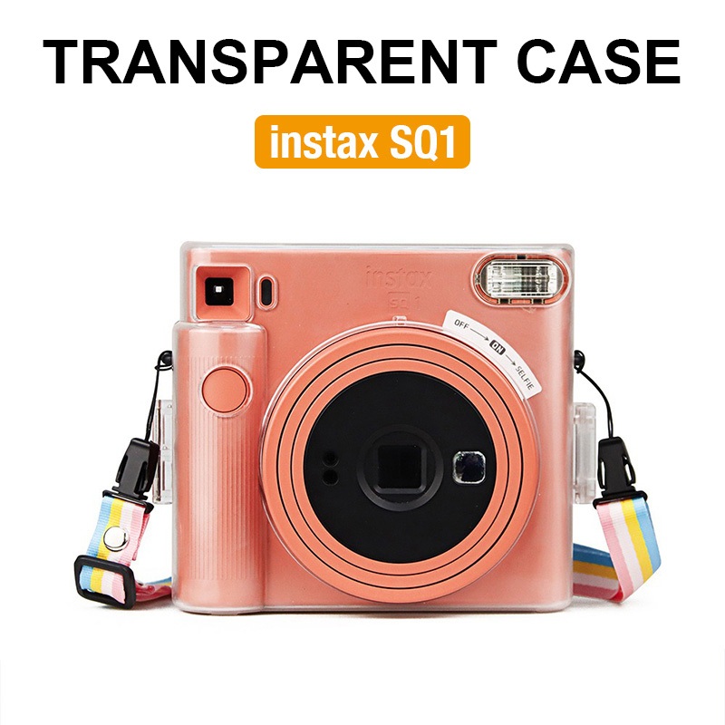 [Film Lab] Instax Square SQ1 Transparent Case Crystal Case Camera  Protective Case with Strap CAA09