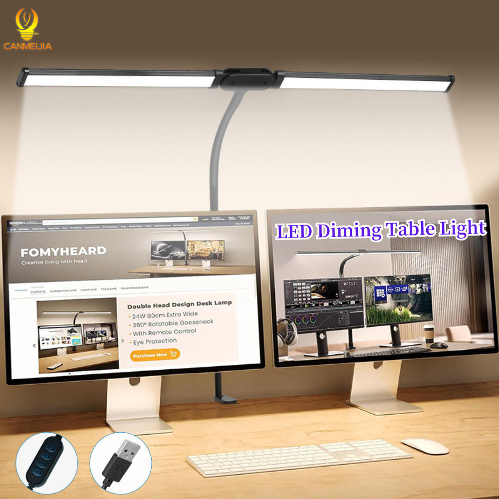 3 Colors Desk Lamp Double Head Led Table Lamps Touch-Dimming Nordic ...