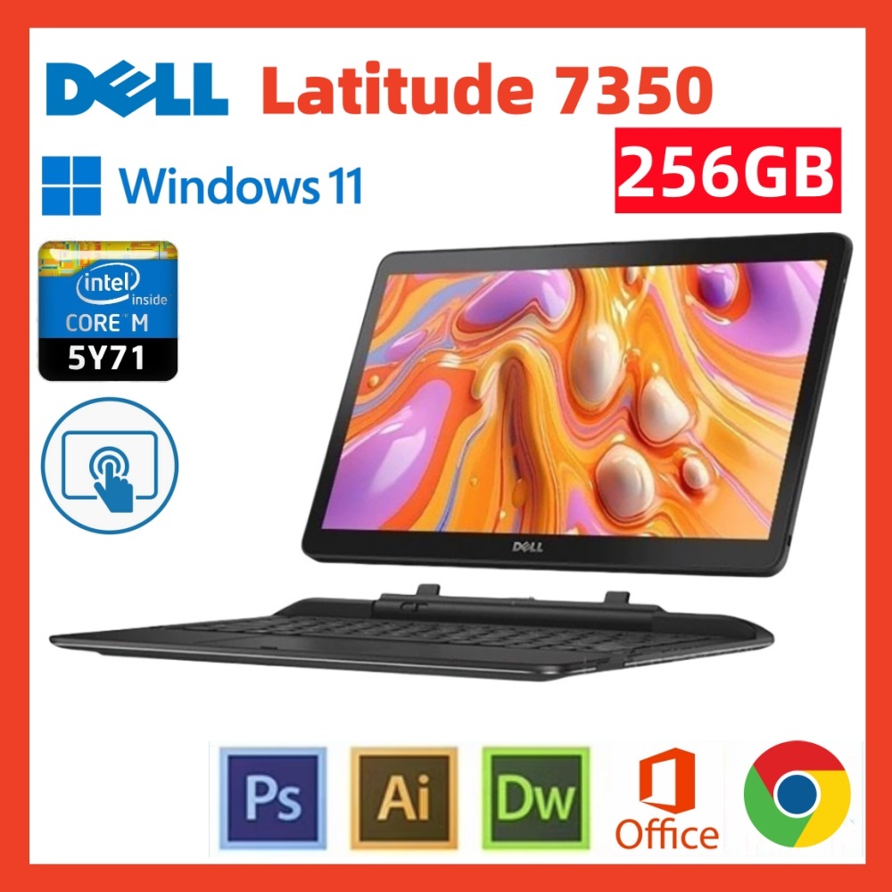 Tablette Tactile Dell Latitude 7350 - SSD 250 Go, RAM 4 Go - Batterie HS - Occasion