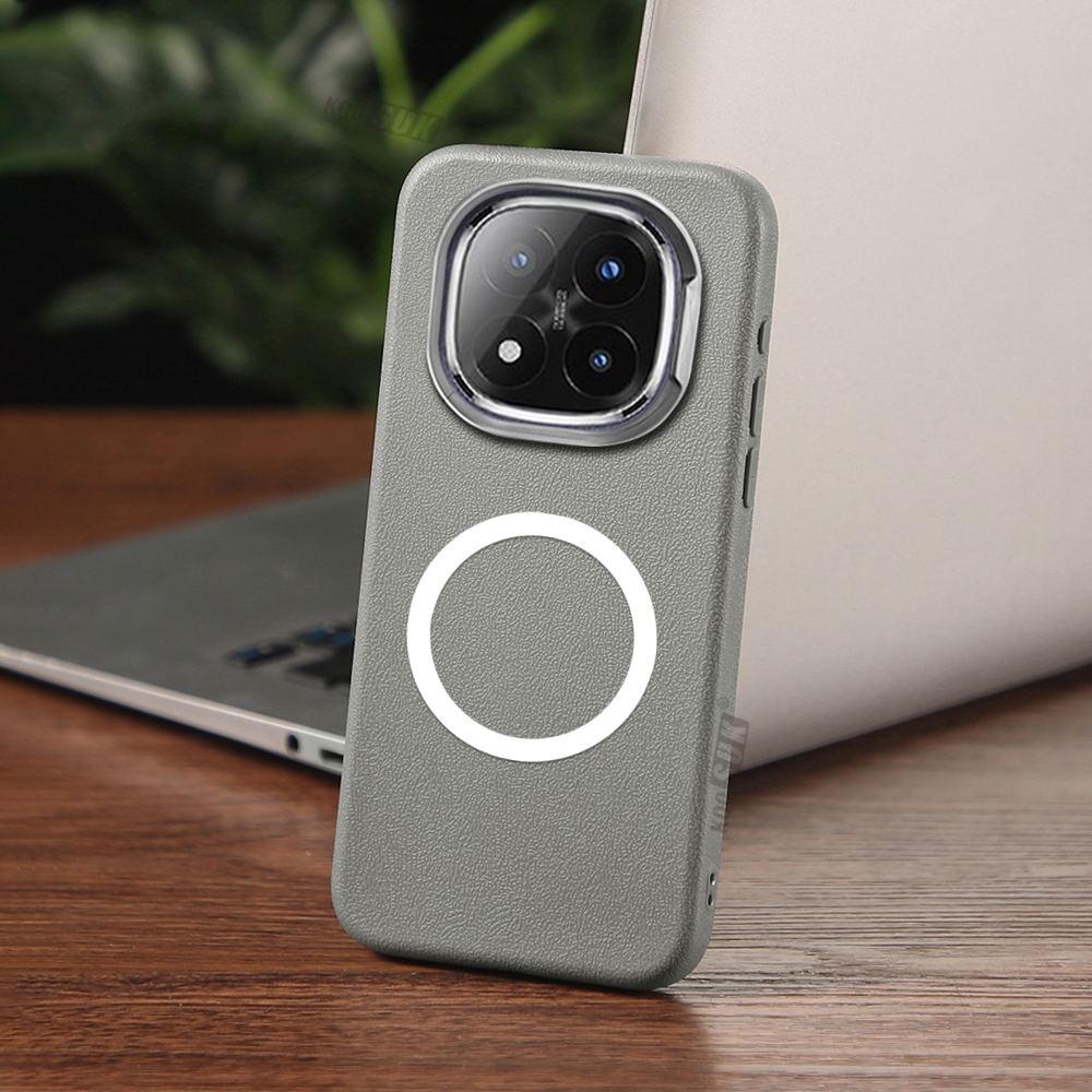 HAOFUGUI Magnetic Case For Xiaomi Redmi Note 14 PRO 5G / Note 14 PRO Plus 5G, With 360° Rotate Ring Stand, Military Protective TPU PC Shockproof Phone Cover-Black