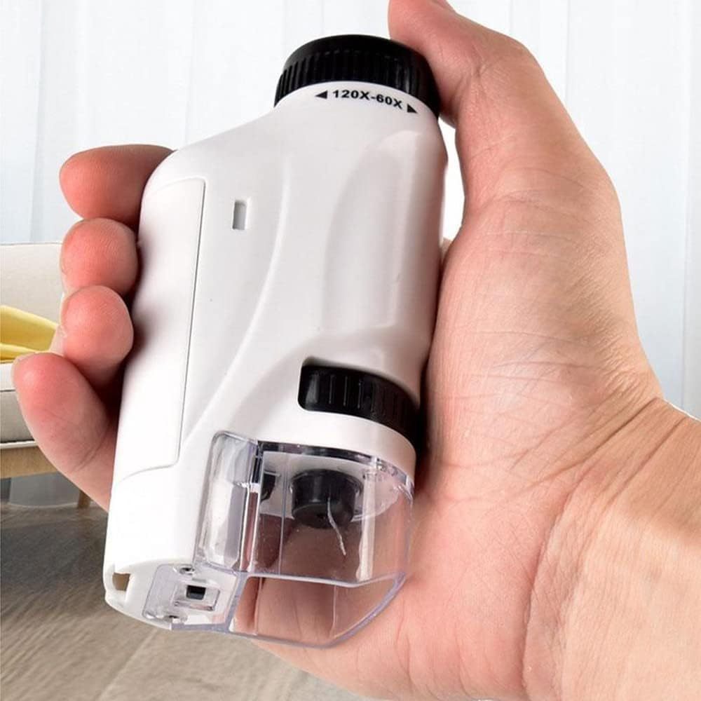Portable Handheld Mini Microscope Toy, Kids Microscope with LED Light ...