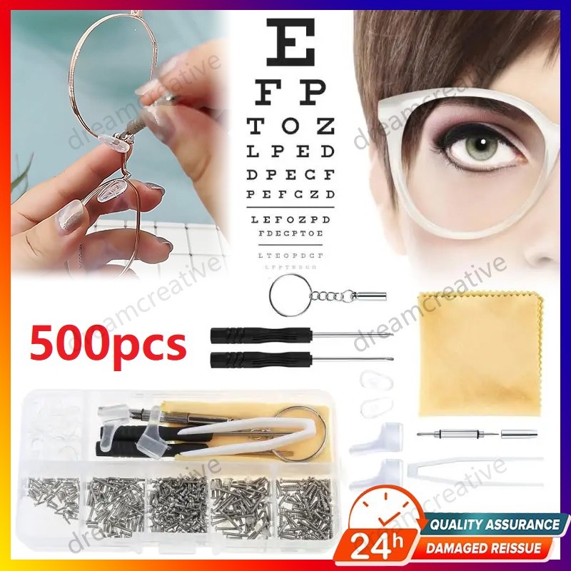 【Fast Delivery】500pcs/set Eyeglass Repair Kits Glasses Repair Tool with ...