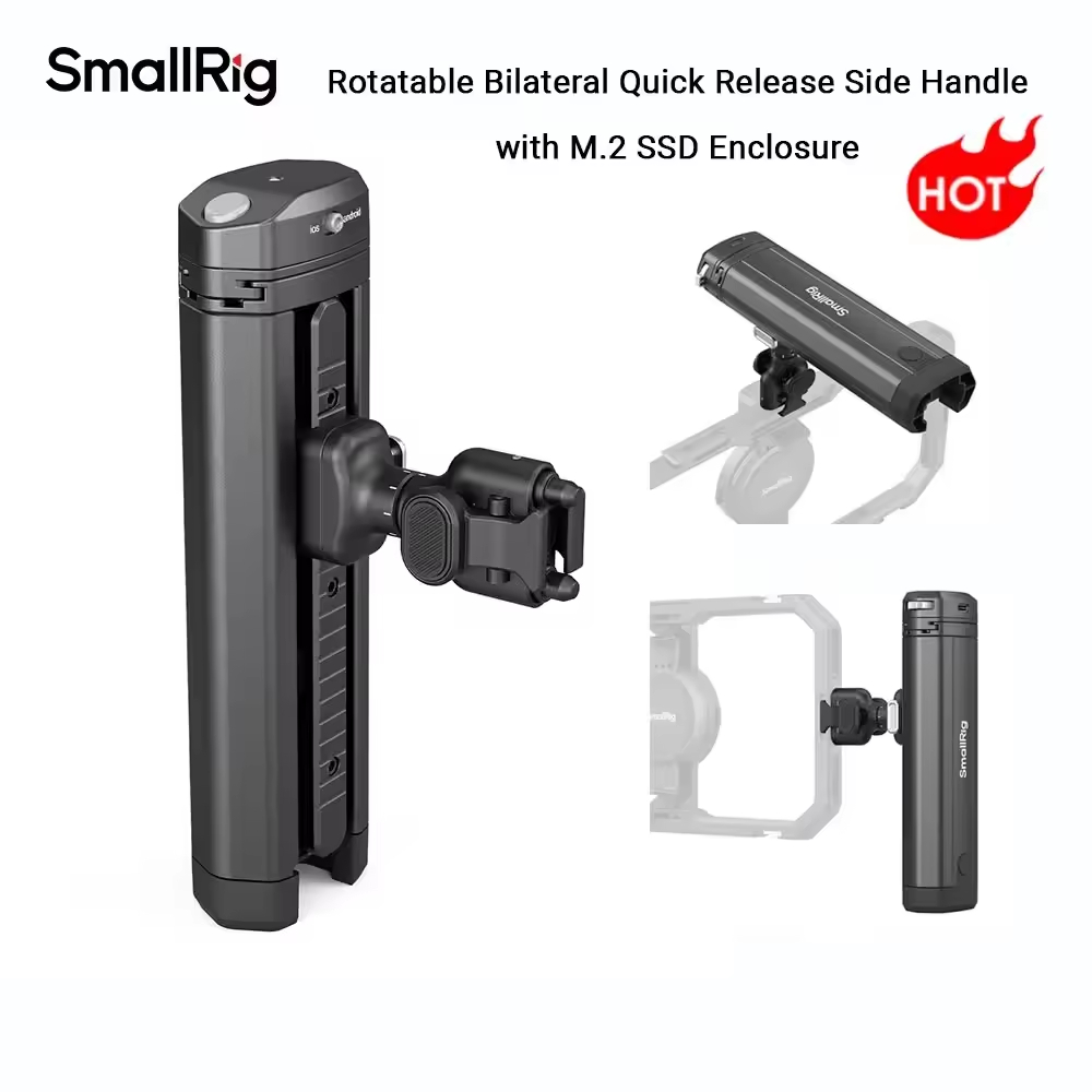SmallRig Rotatable Bilateral Quick Release Side Handle with M.2 SSD ...