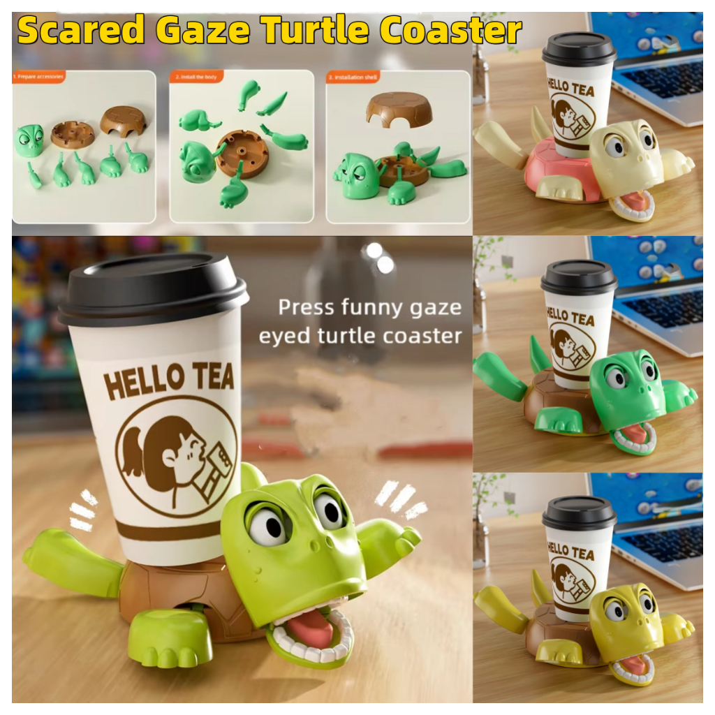 (Local Seller) 3pcs Turtle Coaster Cup Mat Creative Funny Open Eyed ...