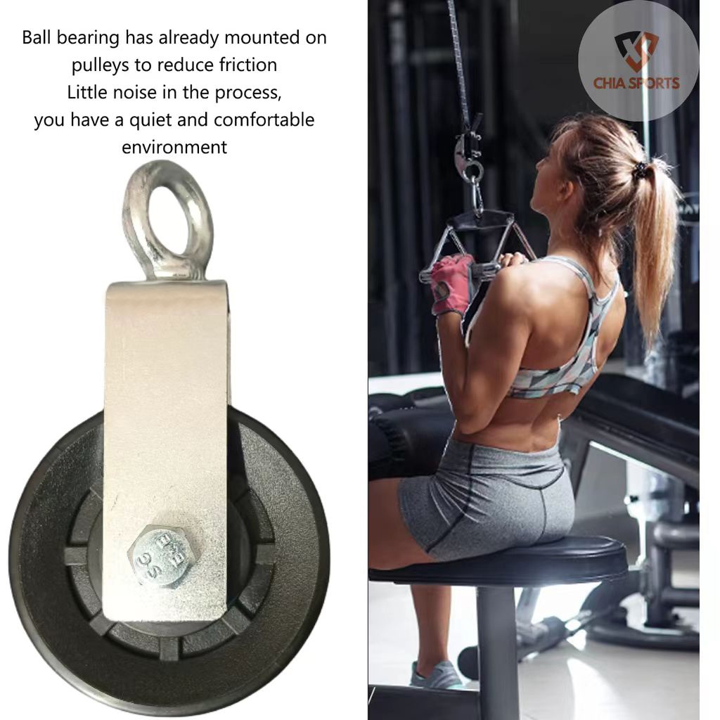 Home gym The DIY fitness plastic pulley wheels with pylons, sports ...