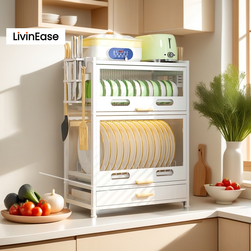 LivinEase Dish Rack With Drawer Kitchen Organizer Countertop for ...