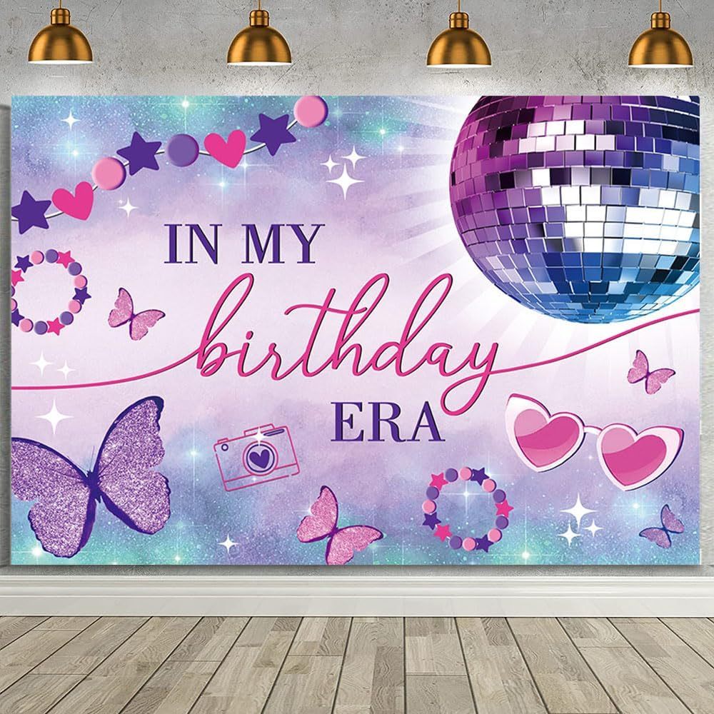 In My Birthday Era Photography Backdrop Purple Music Birthday 