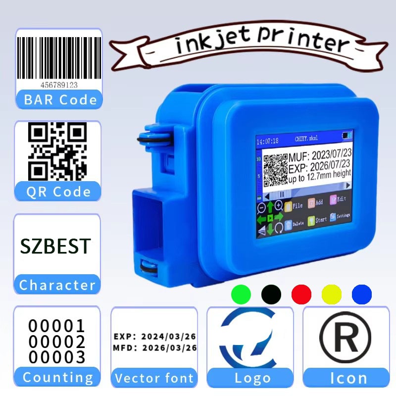 2025 Mini Portable Printer QR Bar Batch Code Date Number Logo Expiry T ...