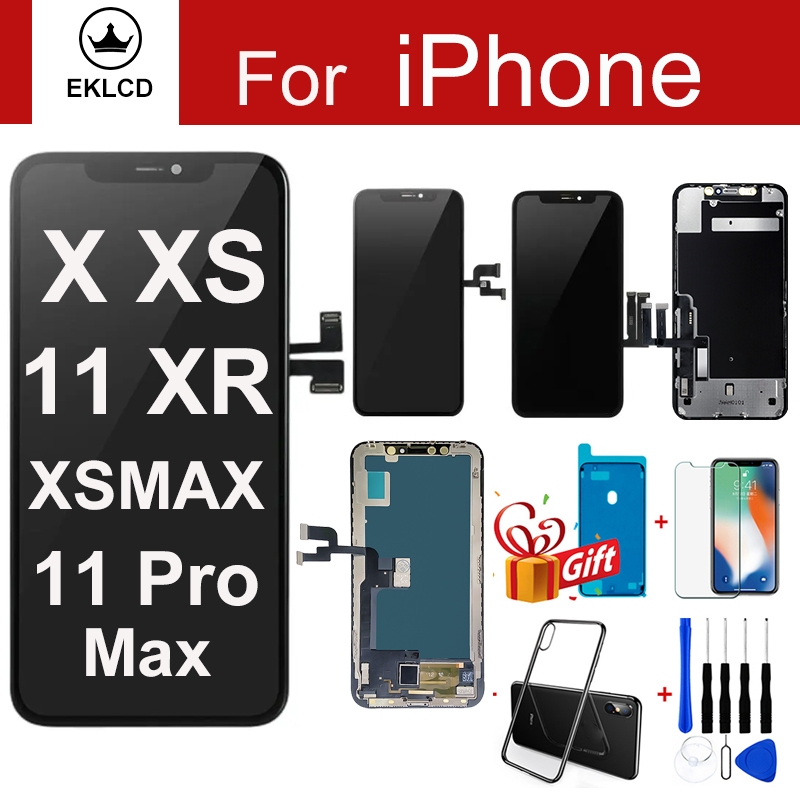 OLED Screen For iPhone X XR XS 11 12 13 14 15 Pro Max Mini Plus LCD ...