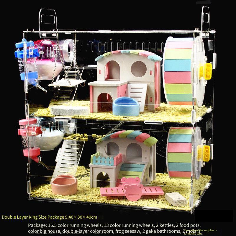 Acrylic Hamster Cage Transparent Golden Bear Breeding Box Ornamental ... - Bio Diverse Hamster Cage Designs For Pet Stores