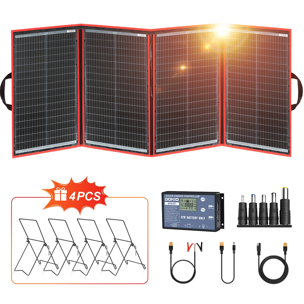 DOKIO 200W Solar Panel With Charger & Brackets Sun Power Kit For Travel ...