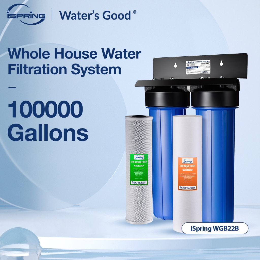 iSpring WGB22B 2-Stage Whole House Water Filtration System Fine ...
