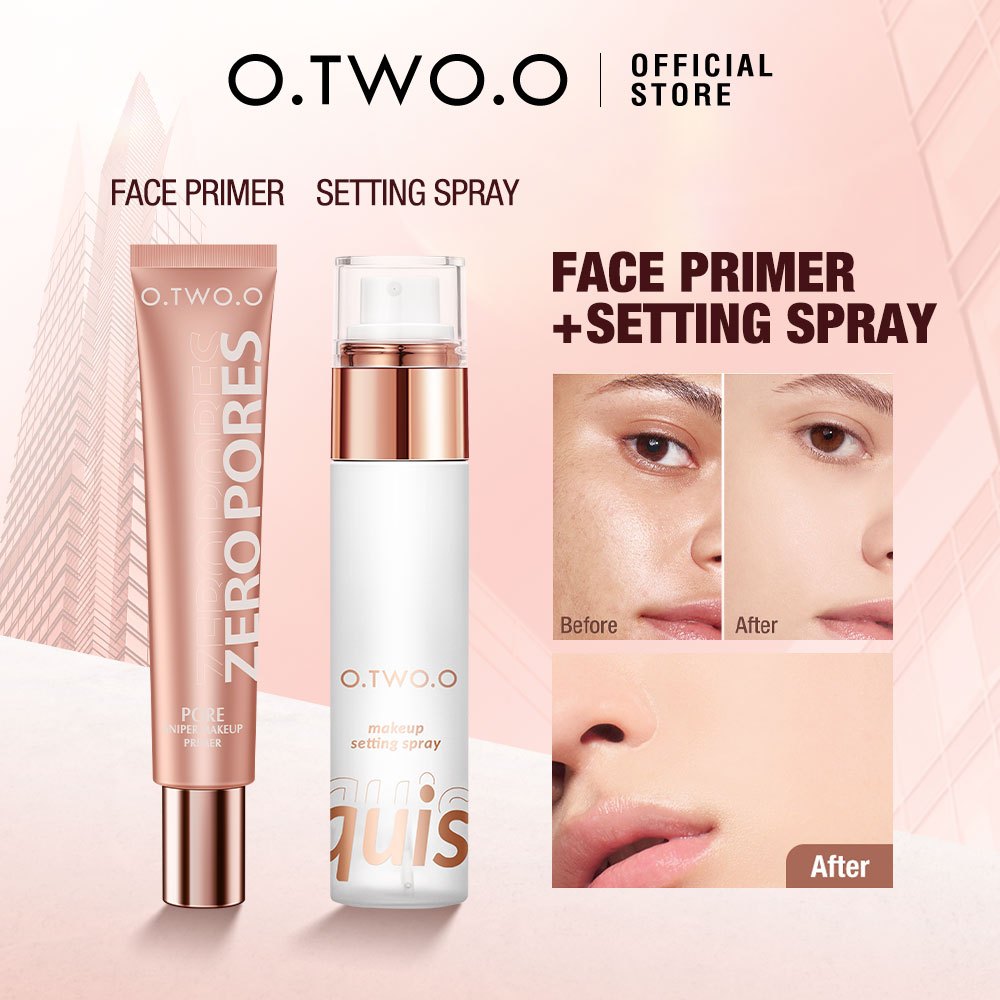 O.TWO.O Face Primer+ Setting Spray Long Lasting Waterproof Face Makeup ...