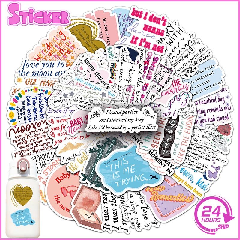 50PCS Taylor Swift Lyrics Stickers Music Album DIY Vinyl Waterproof ...