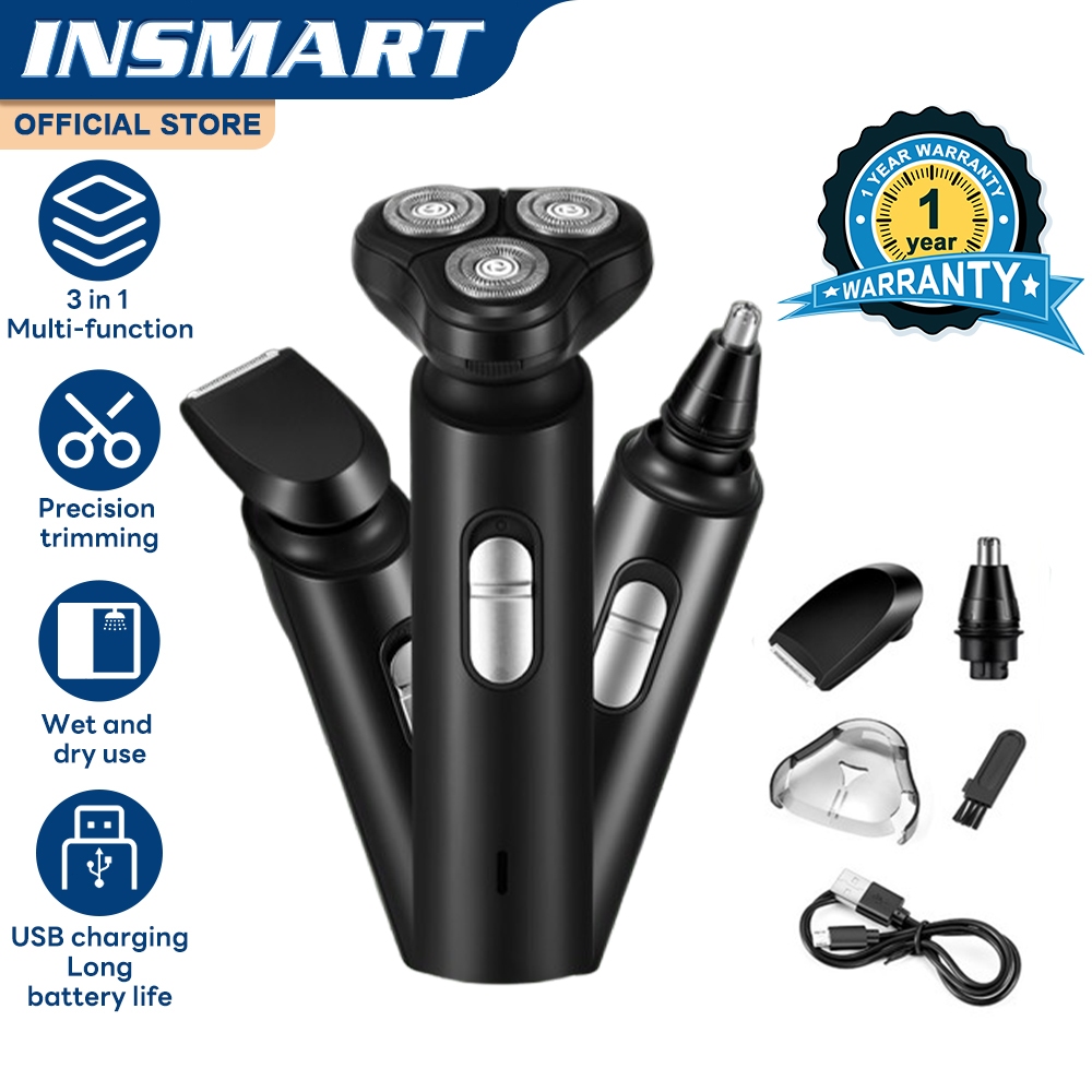 INSMART Electric Razor 3 IN 1 Razor Shaver Clipper for Hair Cut Shaver ...