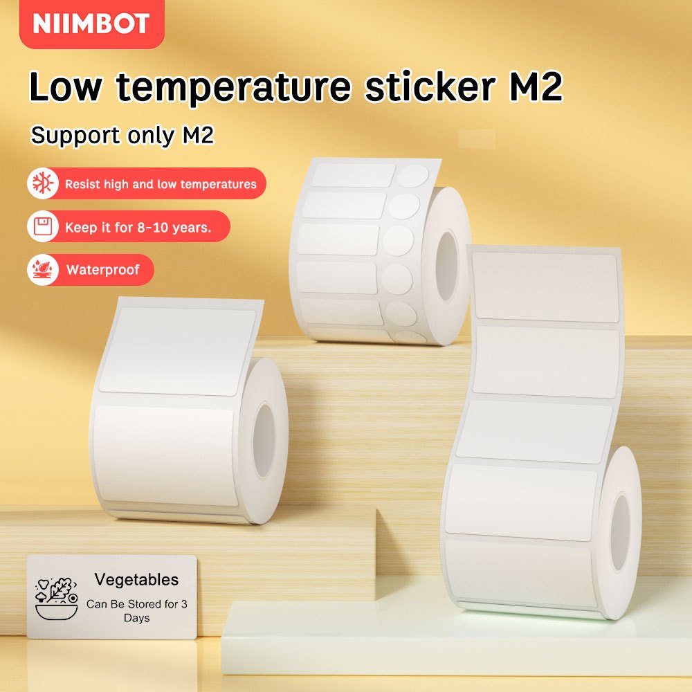 NIIMBOT M2 Thermal Transfer Low-Temperature Label Paper-80 Degrees ...
