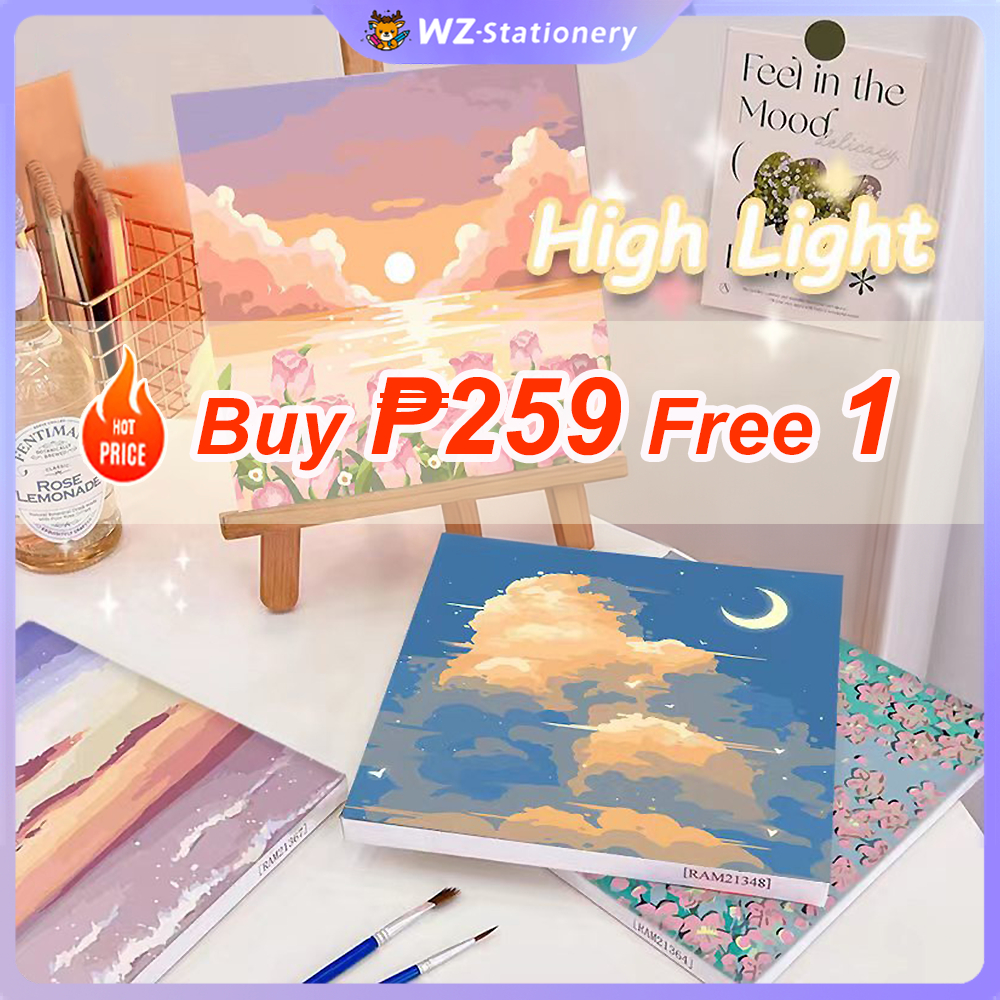 DIY Digital Oil Paint By Numbers 20X20cm Canvas Frame Number Painting ...