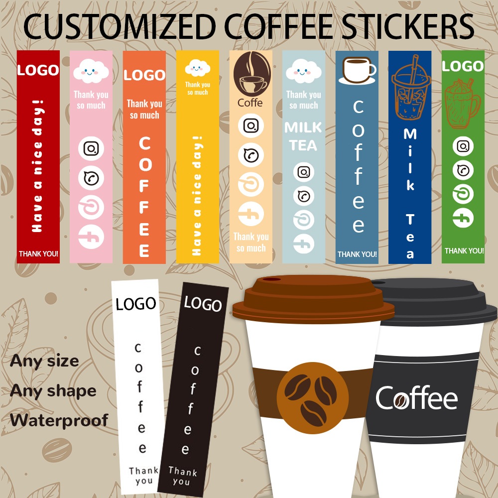 Waterproof Material Customized Stickers Personalized Coffee Stickers ...
