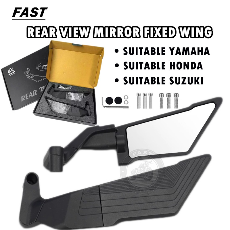 FAST Motorcycle Rear view mirror fixed wing Alloy Adjustable Universal ...
